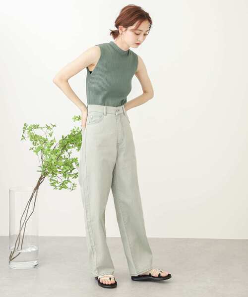 SENSE OF PLACE by URBAN RESEARCH（センスオブプレイスバイアーバンリサーチ）の「デザインリブノースリーブニットトップ（ニット/セーター・レディース・アイボリー/ブラック/ベージュ/グリーン・ONE）」の15枚目の写真