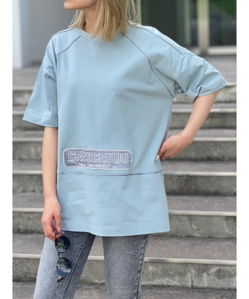 ENVYM（アンビー）の「スウィッチングラインビッグＴ（Tシャツ/カットソー・レディース・ホワイト/ブラック/ベージュ/グリーン・FREE）」の15枚目の写真