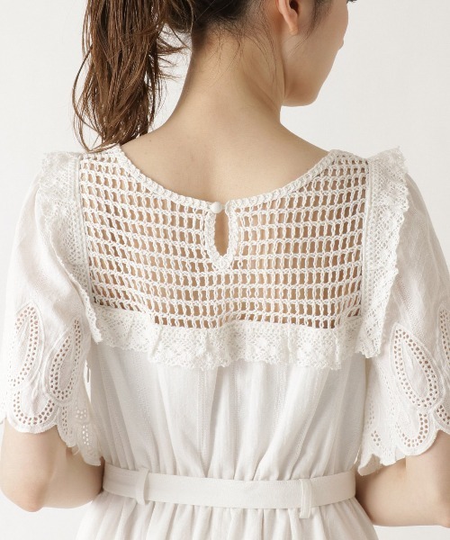 REDYAZEL（レディアゼル）の「かぎ針レースマキシ丈フレアワンピース（ワンピース・レディース・オフホワイト/ブラック・SMALL/MEDIUM）」の21枚目の写真