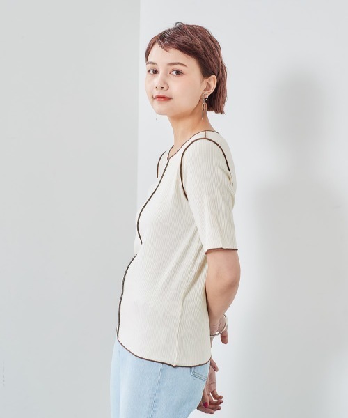 cepo（セポ）の「ハイショクメローＴｅｅ（Tシャツ/カットソー・レディース・グレー/オフホワイト/チャコールグレー・M）」の19枚目の写真