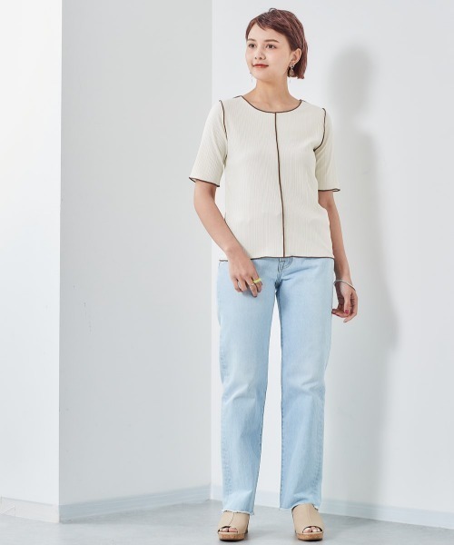 cepo（セポ）の「ハイショクメローＴｅｅ（Tシャツ/カットソー・レディース・グレー/オフホワイト/チャコールグレー・M）」の5枚目の写真