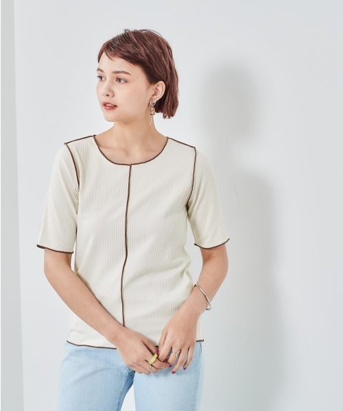 cepo（セポ）の「ハイショクメローＴｅｅ（Tシャツ/カットソー・レディース・グレー/オフホワイト/チャコールグレー・M）」の13枚目の写真