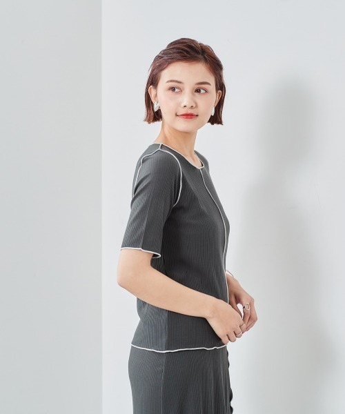 cepo（セポ）の「ハイショクメローＴｅｅ（Tシャツ/カットソー・レディース・グレー/オフホワイト/チャコールグレー・M）」の15枚目の写真