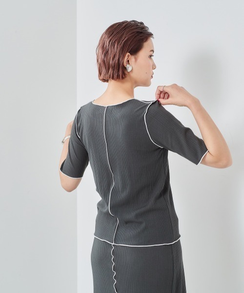 cepo（セポ）の「ハイショクメローＴｅｅ（Tシャツ/カットソー・レディース・グレー/オフホワイト/チャコールグレー・M）」の6枚目の写真