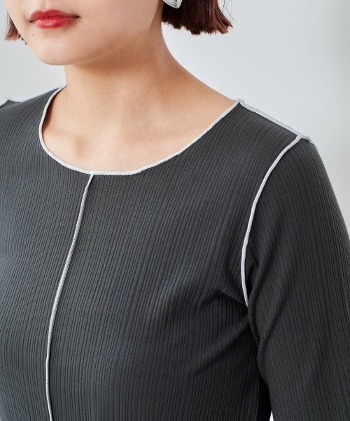 cepo（セポ）の「ハイショクメローＴｅｅ（Tシャツ/カットソー・レディース・グレー/オフホワイト/チャコールグレー・M）」の21枚目の写真