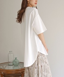 【HERCLOSET】ドライタッチコットン100%ビッグシルエットラウンドヘムTシャツ