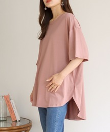 HER CLOSET | 【HERCLOSET】ドライタッチコットン100%ビッグシルエットラウンドヘムTシャツ(Tシャツ/カットソー)