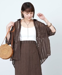 mikke | しわ加工シアーチェック半袖シャツ(シャツ/ブラウス)