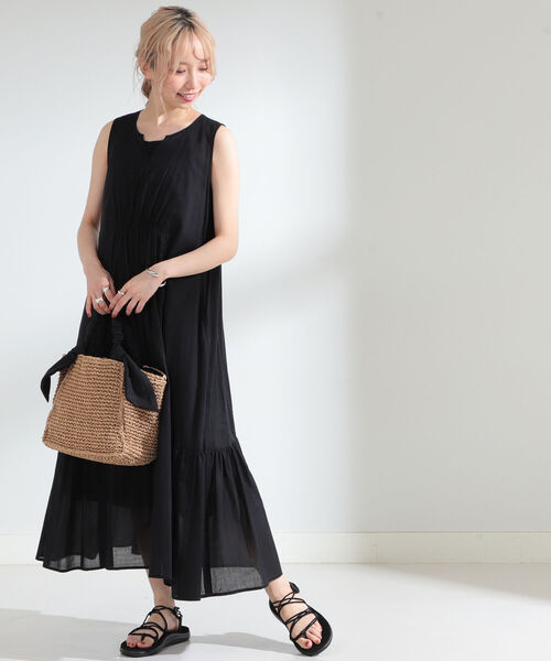 Ray BEAMS（レイビームス）の「Ray BEAMS / サイドヘム ギャザー ワンピース（ワンピース・レディース・ブラック/ブルー/イエロー系その他5・ONE SIZE）」の4枚目の写真