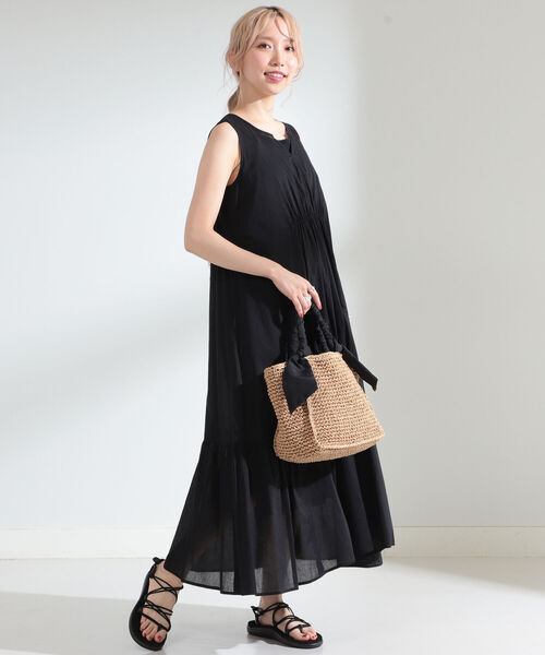 Ray BEAMS（レイビームス）の「Ray BEAMS / サイドヘム ギャザー ワンピース（ワンピース・レディース・ブラック/ブルー/イエロー系その他5・ONE SIZE）」の6枚目の写真