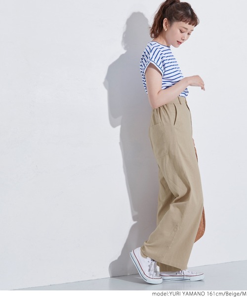 coca(coca)(コカ)の「麻混ワイドバギーパンツ(その他パンツ・レディース・ベージュ/カーキ・M/L)」の5枚目の写真
