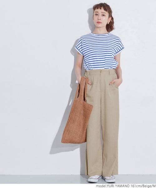 coca(coca)(コカ)の「麻混ワイドバギーパンツ(その他パンツ・レディース・ベージュ/カーキ・M/L)」の7枚目の写真
