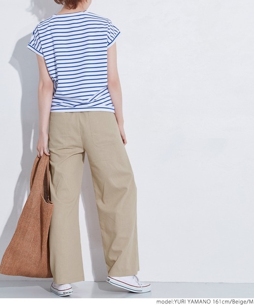 coca(coca)(コカ)の「麻混ワイドバギーパンツ(その他パンツ・レディース・ベージュ/カーキ・M/L)」の8枚目の写真