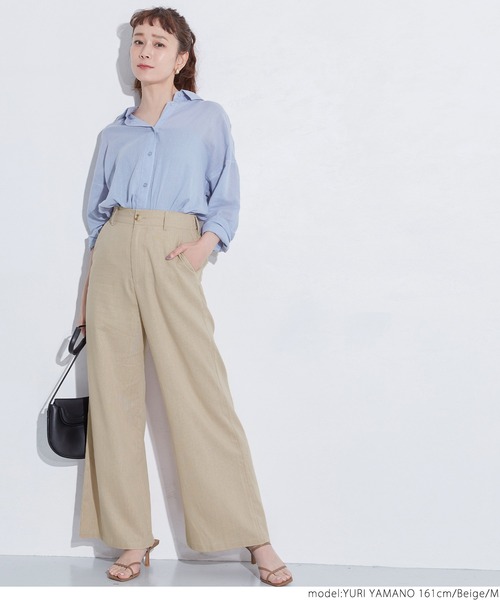 coca(coca)(コカ)の「麻混ワイドバギーパンツ(その他パンツ・レディース・ベージュ/カーキ・M/L)」の10枚目の写真