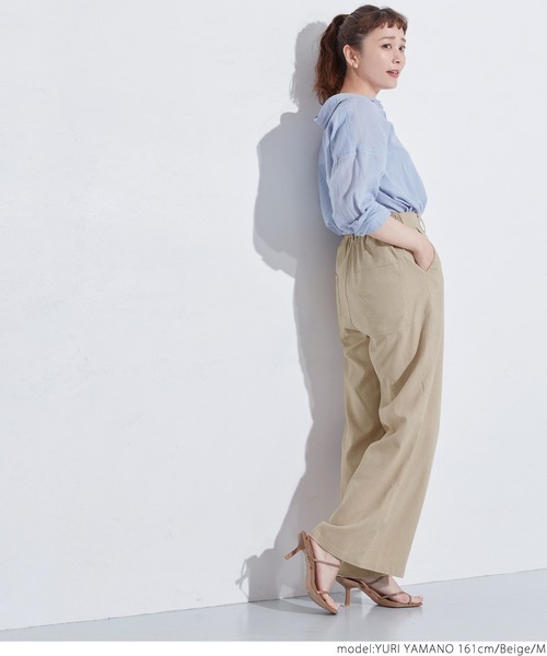 coca(coca)(コカ)の「麻混ワイドバギーパンツ(その他パンツ・レディース・ベージュ/カーキ・M/L)」の11枚目の写真