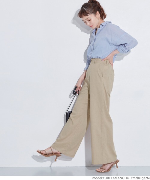 coca(coca)(コカ)の「麻混ワイドバギーパンツ(その他パンツ・レディース・ベージュ/カーキ・M/L)」の12枚目の写真