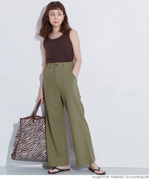 coca(coca)(コカ)の「麻混ワイドバギーパンツ(その他パンツ・レディース・ベージュ/カーキ・M/L)」の13枚目の写真