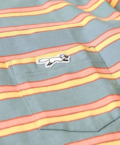 JOURNAL STANDARD relume（ジャーナルスタンダード　レリューム）の「■【PENNYS/ぺニーズ】FOX ボーダーポケットTシャツ■/ワッペン（Tシャツ/カットソー・メンズ・ホワイト/オレンジ/ブルー/グリーン・M/L）」の4枚目の写真