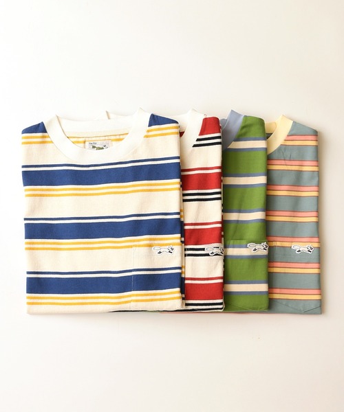 JOURNAL STANDARD relume（ジャーナルスタンダード　レリューム）の「■【PENNYS/ぺニーズ】FOX ボーダーポケットTシャツ■/ワッペン（Tシャツ/カットソー・メンズ・ホワイト/オレンジ/ブルー/グリーン・M/L）」の3枚目の写真