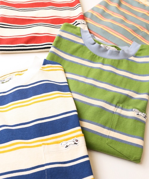JOURNAL STANDARD relume（ジャーナルスタンダード　レリューム）の「■【PENNYS/ぺニーズ】FOX ボーダーポケットTシャツ■/ワッペン（Tシャツ/カットソー・メンズ・ホワイト/オレンジ/ブルー/グリーン・M/L）」の9枚目の写真