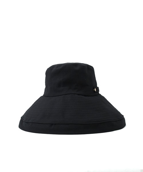 VitaFelice（ヴィータフェリーチェ）の「折りたたみコットンツバ広ハット（ハット・レディース・ブラック/ネイビー/アイボリー・FREE）」の9枚目の写真
