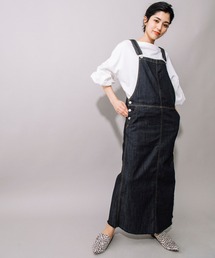 Munich（ミューニック）の「Munich（ミューニック）7.5oz ドライタッチワンウォッシュデニム　ジャンパーマキシスカート/ MN212N08（サロペット/オーバーオール）」