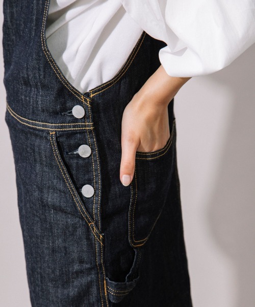 Munich（ミューニック）の「Munich（ミューニック）7.5oz ドライタッチワンウォッシュデニム　ジャンパーマキシスカート/ MN212N08（サロペット/オーバーオール・レディース・インディゴブルー・SMALL/MEDIUM）」の6枚目の写真