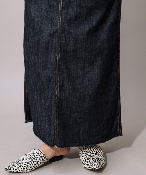 Munich（ミューニック）の「Munich（ミューニック）7.5oz ドライタッチワンウォッシュデニム　ジャンパーマキシスカート/ MN212N08（サロペット/オーバーオール・レディース・インディゴブルー・SMALL/MEDIUM）」の7枚目の写真