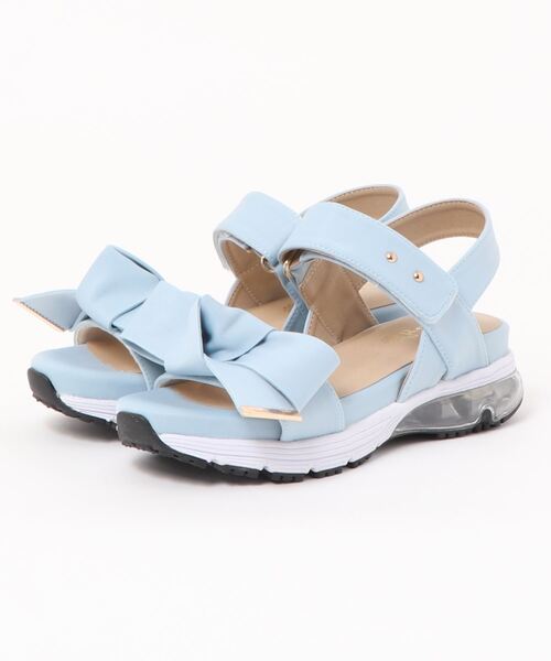 Realta(レアルタ)の「Realta(レアルタ) リボンがかわいいベルクロエアー底スポーツ サンダル(サンダル・レディース・ブラック/ピンク/ネイビー/パープル/アイボリー/グレー/ブルー/ミント・LL/M/S/L)」の7枚目の写真