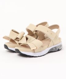 Realta(レアルタ) リボンがかわいいベルクロエアー底スポーツ サンダル