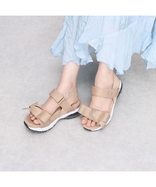 Realta(レアルタ)の「Realta(レアルタ) リボンがかわいいベルクロエアー底スポーツ サンダル(サンダル・レディース・ブラック/ピンク/ネイビー/パープル/アイボリー/グレー/ブルー/ミント・LL/M/S/L)」の8枚目の写真