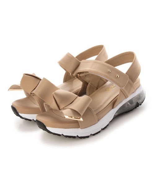 Realta(レアルタ)の「Realta(レアルタ) リボンがかわいいベルクロエアー底スポーツ サンダル(サンダル・レディース・ブラック/ピンク/ネイビー/パープル/アイボリー/グレー/ブルー/ミント・LL/M/S/L)」の12枚目の写真