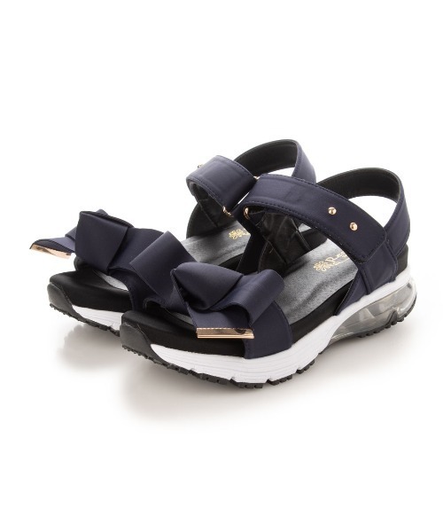 Realta(レアルタ)の「Realta(レアルタ) リボンがかわいいベルクロエアー底スポーツ サンダル(サンダル・レディース・ブラック/ピンク/ネイビー/パープル/アイボリー/グレー/ブルー/ミント・LL/M/S/L)」の13枚目の写真