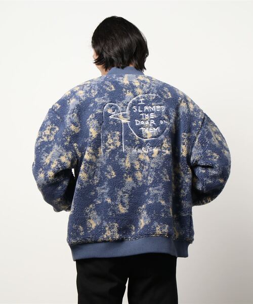 Mark Gonzales（マーク・ゴンザレス）の「【 Mark Gonzales / マークゴンザレス 】 ボアフリース MA-1 ジャケット（MA-1・メンズ・ベージュ/オフホワイト/ブルー・M/L/XL）」の5枚目の写真