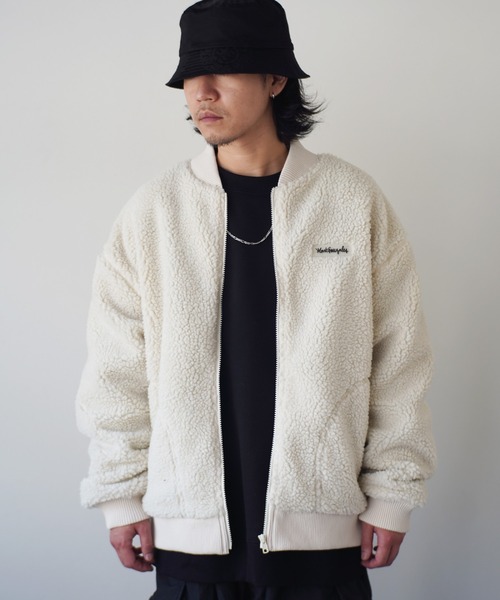 Mark Gonzales（マーク・ゴンザレス）の「【 Mark Gonzales / マークゴンザレス 】 ボアフリース MA-1 ジャケット（MA-1・メンズ・ベージュ/オフホワイト/ブルー・M/L/XL）」の20枚目の写真