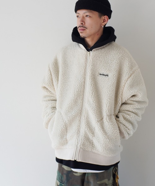 Mark Gonzales（マーク・ゴンザレス）の「【 Mark Gonzales / マークゴンザレス 】 ボアフリース MA-1 ジャケット（MA-1・メンズ・ベージュ/オフホワイト/ブルー・M/L/XL）」の16枚目の写真