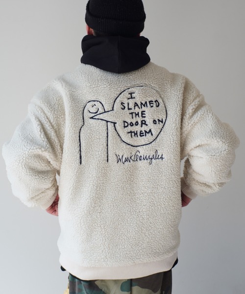 Mark Gonzales（マーク・ゴンザレス）の「【 Mark Gonzales / マークゴンザレス 】 ボアフリース MA-1 ジャケット（MA-1・メンズ・ベージュ/オフホワイト/ブルー・M/L/XL）」の18枚目の写真