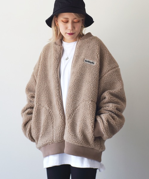 Mark Gonzales（マーク・ゴンザレス）の「【 Mark Gonzales / マークゴンザレス 】 ボアフリース MA-1 ジャケット（MA-1・メンズ・ベージュ/オフホワイト/ブルー・M/L/XL）」の22枚目の写真