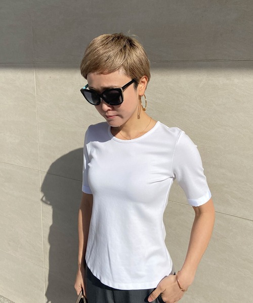 JENNE(ジェンヌ)の「テープリボンTシャツ(Tシャツ/カットソー・レディース・ホワイト/ブラック/ネイビー・S/M/L)」の20枚目の写真