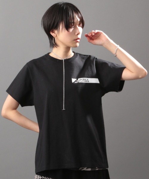 AVIREX(アヴィレックス)の「【AVIREX FLYER'S】フライヤーズティーシャツ/ SS FLYER'S T-SHIRT(Tシャツ/カットソー・レディース・ブラック/オフホワイト/モカ・FREE)」の4枚目の写真