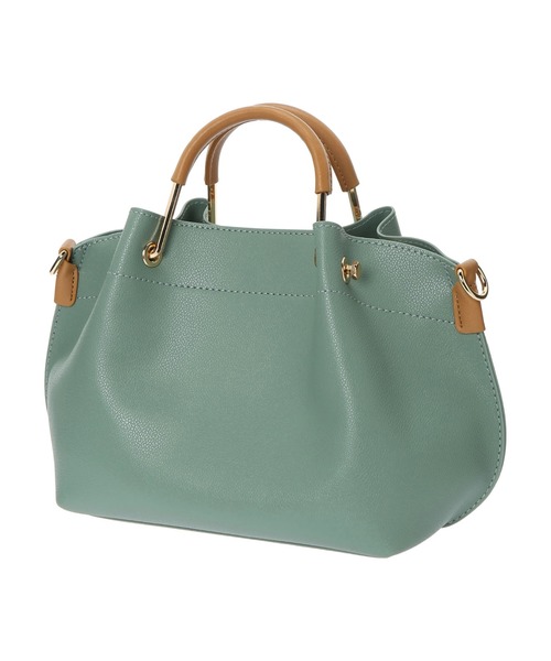 DURAS（デュラス）の「配色合皮バッグ（トートバッグ・レディース・ブラック/ベージュ/モスグリーン・FREE）」の7枚目の写真