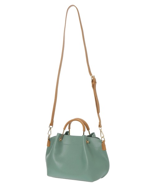 DURAS（デュラス）の「配色合皮バッグ（トートバッグ・レディース・ブラック/ベージュ/モスグリーン・FREE）」の9枚目の写真