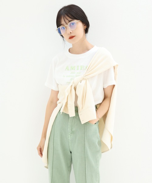 one after another NICE CLAUP（ワンアフターアナザーナイスクラップ）の「【Web限定】クリアめがね(ブルーライトカット）（メガネ・レディース・グレイッシュベージュ・FREE）」の17枚目の写真