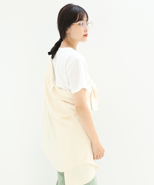 one after another NICE CLAUP（ワンアフターアナザーナイスクラップ）の「【Web限定】クリアめがね(ブルーライトカット）（メガネ・レディース・グレイッシュベージュ・FREE）」の14枚目の写真