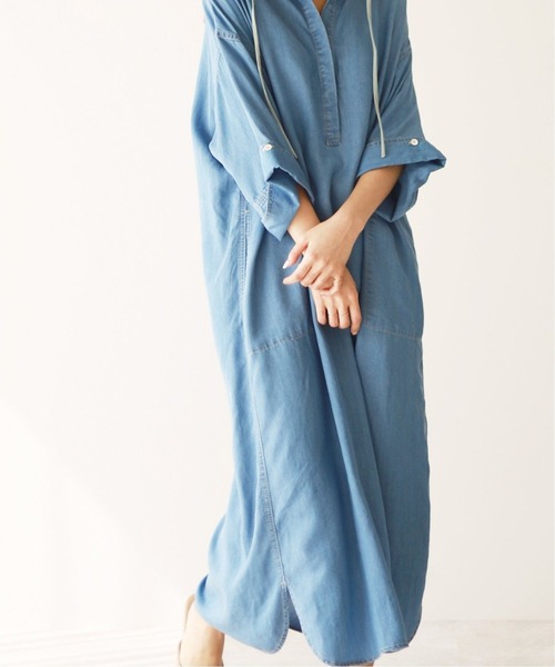 Iena スローブイエナ のファッション Slobe ワンピース セール ソフトデニムスキッパーワンピース 手洗い可能 ワンピース Slobe