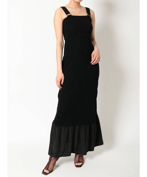 MERCURYDUO（マーキュリーデュオ）の「異素材ヘムニットジャンスカ（ワンピース・レディース・ブラック/ピンク/ミント・FREE）」の2枚目の写真