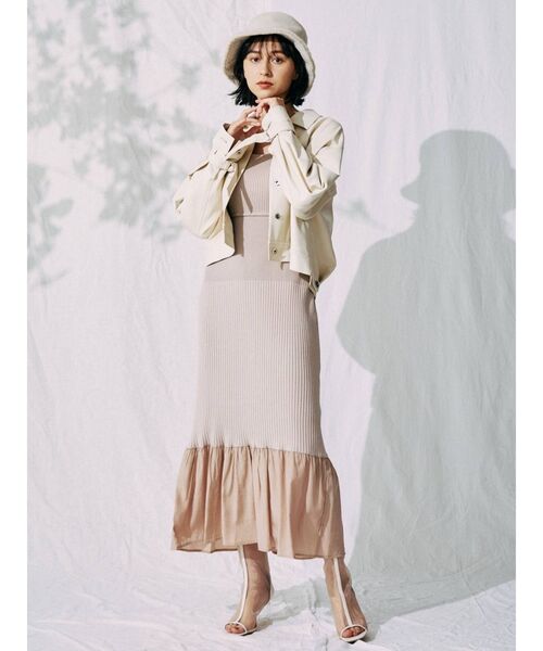 MERCURYDUO（マーキュリーデュオ）の「異素材ヘムニットジャンスカ（ワンピース・レディース・ブラック/ピンク/ミント・FREE）」の18枚目の写真