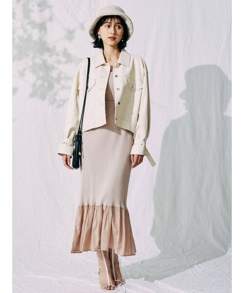 MERCURYDUO（マーキュリーデュオ）の「異素材ヘムニットジャンスカ（ワンピース・レディース・ブラック/ピンク/ミント・FREE）」の21枚目の写真