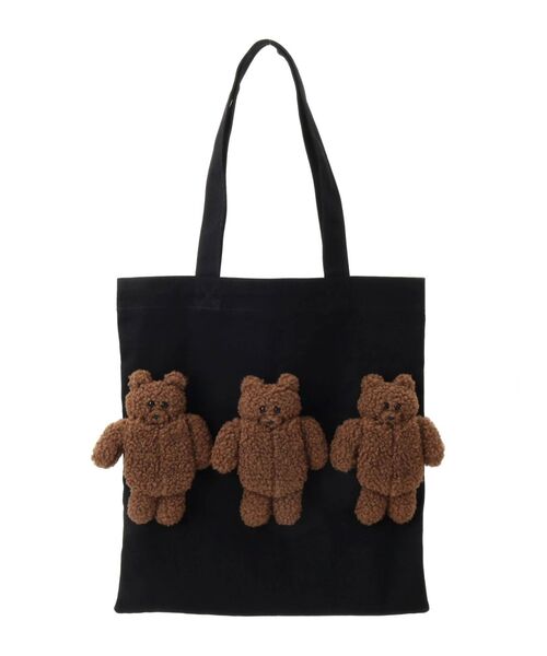merry jenny(メリージェニー)の「bear bear bear トート(トートバッグ・レディース・ブラック/アイボリー・FREE)」の5枚目の写真