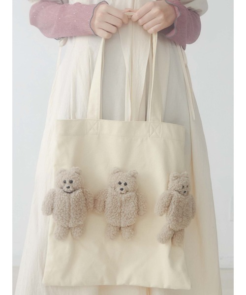 merry jenny(メリージェニー)の「bear bear bear トート(トートバッグ・レディース・ブラック/アイボリー・FREE)」の16枚目の写真